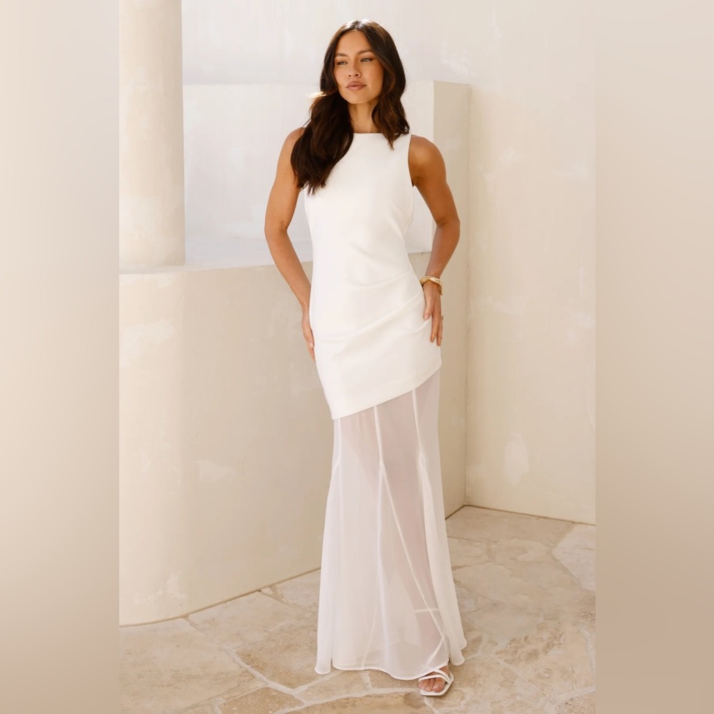 NWT Hello Molly Modern Art Maxi Dress White